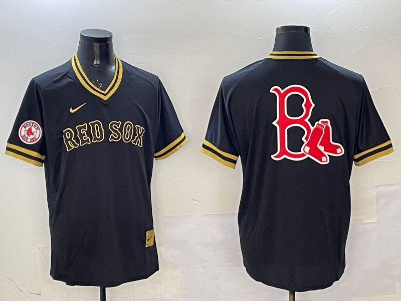 Men Boston Red Sox Blank Black Gold Game 2025 Nike MLB Jersey style 5->boston red sox->MLB Jersey